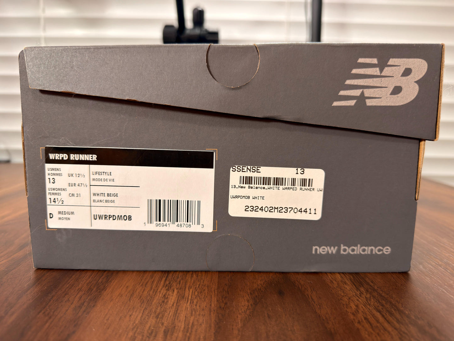 New Balance WRPD RUNNER - Sea Salt Blacktop - Size 14 (Used)